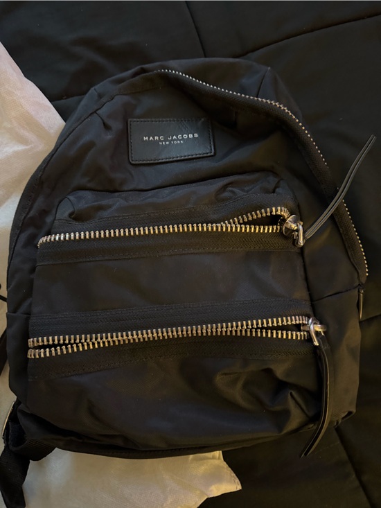 Marc Jacobs Black Mini Nylon Backpack with Silver Zippers main image 6